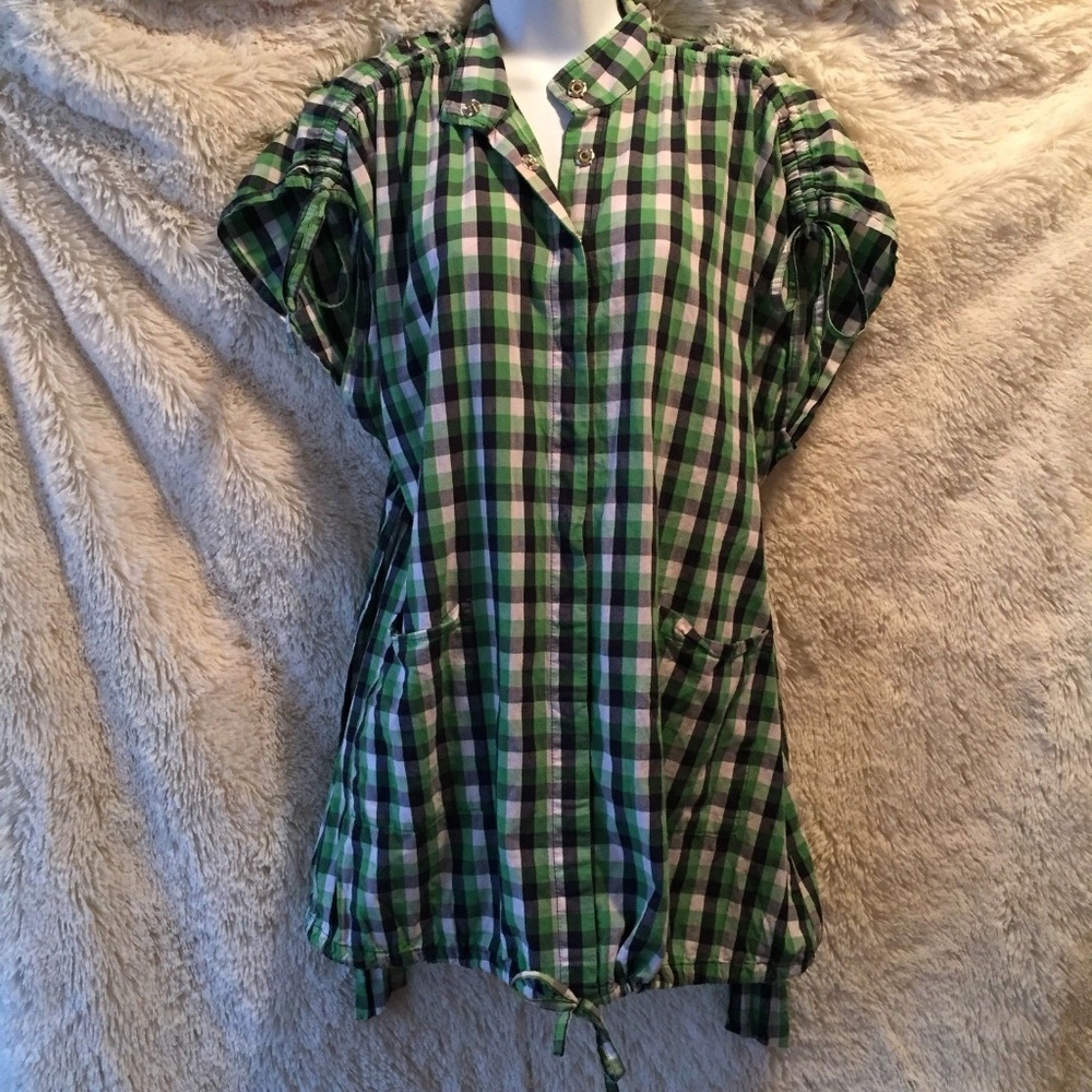 FOREVER 21 Collection Dress Button Down Short Slv